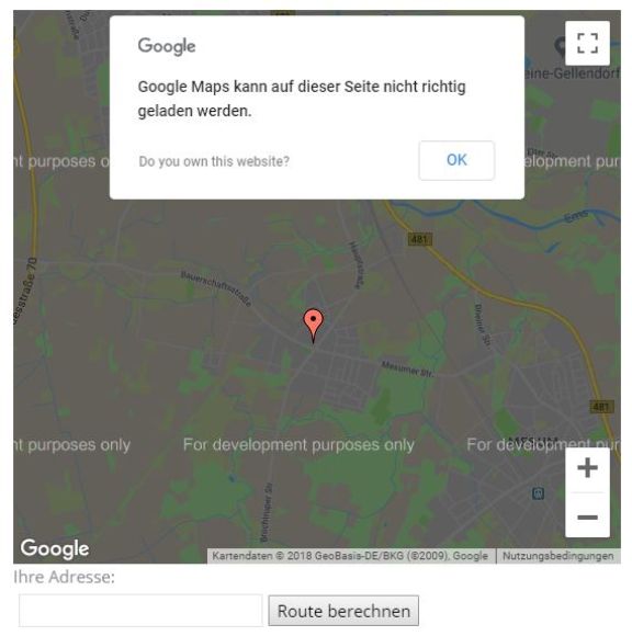 Ohne API-Key funktioniert keine Google-Maps mehr